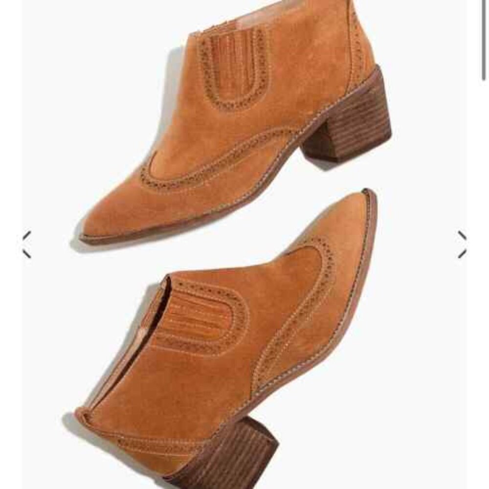 Madewell Women's The Grayson Brogue Chelsea Boot size 8.5